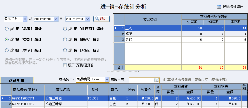 店家乐服装进销存软件